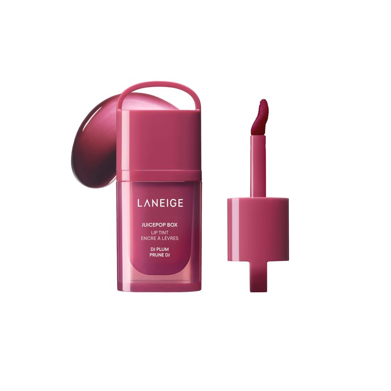 LANEIGE JuicePop Box Korean Lip Tint: Long-Lasting Hydrating Lightweight Tint, Buildable Juicy Color & Nourishing Shine, K-Beauty Lip Essential for Long-Lasting Comfort, DJ Plum