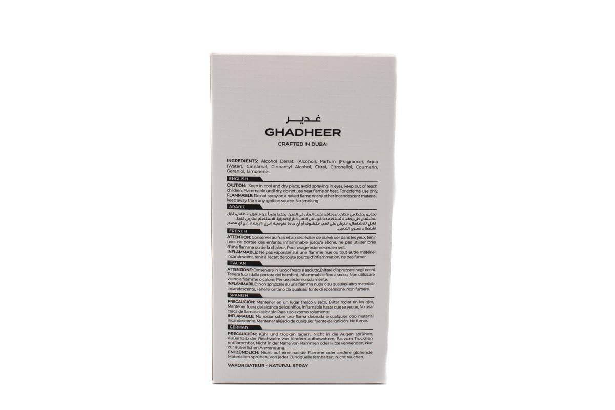 Amazing Creation Ghadheer Eau De Parfum, Citrus Aquatic Fragrance, Unisex, 3.4 FL OZ/100ml