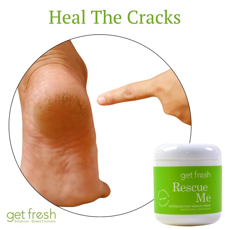Get Fresh Rescue Me - Intensive Foot Cream for Dry Skin, Cracked Heels, and Calluses, with Shea Butter, Aloe, and Lemongrass, 170g
