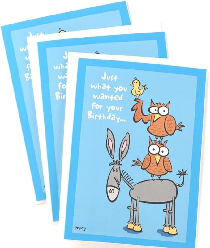 SHADE TREE GREETINGS Men's Funny Adult Birthday Greeting Card (5" x 7") by Smart Alex | 3 Pack + 3 Envelopes (Hooters and Ass)