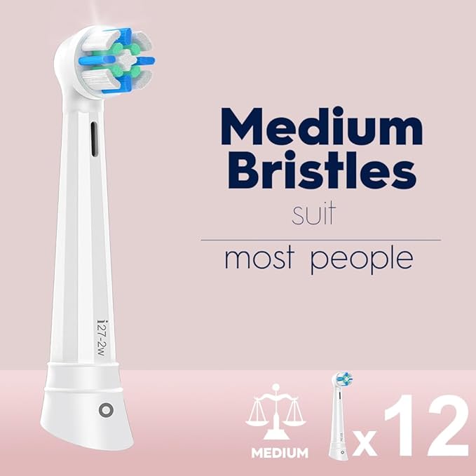 iO Replacement Heads Compatible with Oral B iO 2/3/4/5/6/7/8/9/10/Deep Clean Series Electric Toothbrush, Brush Heads Compatible with Oral B iO with Medium Bristles Care Your Teeth (12 White)