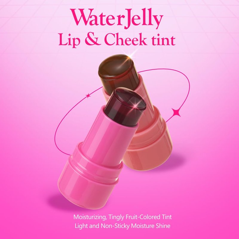 Elensilia Plush Water Jelly Lip & Cheek Tint – Grape Queen, 10g (0.35oz) | Lightweight & Buildable Tint for a Natural, Fresh Glow
