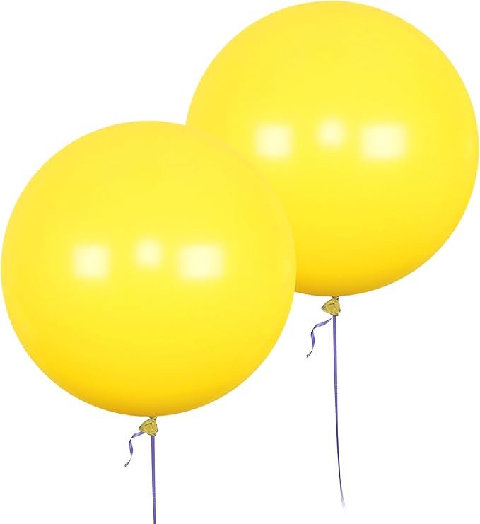AZOWA 24 Inch Yellow Balloon 10 Large Latex Balloons for Party Wedding Birthday Baby Shower Decoration (Yellow, 10 Pcs)