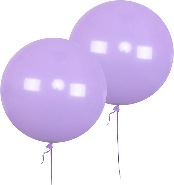 AZOWA 24 Inch Light Purple Balloon 10 Large Latex Balloons for Party Wedding Birthday Baby Shower Decoration (Light Purple, 10 Pcs)