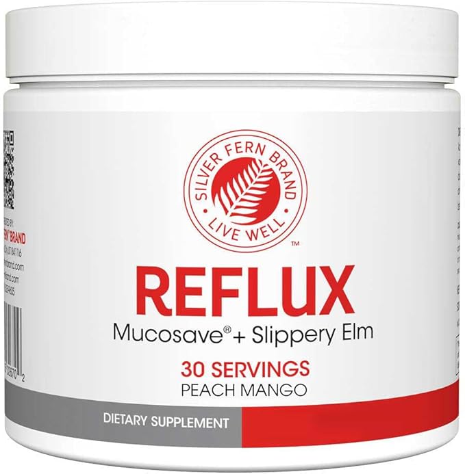 Reflux Digestive Supplement - Peach Mango Flavor - Each Tub = 30 Scoops = 30 Servings - Mucosal Support for Acid Issues - with Mucosave FG and Slippery Elm Bark (1 Tub)