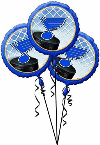 Amscan St. Louis s Foil Party Balloons (3 Pack), 18", Blue