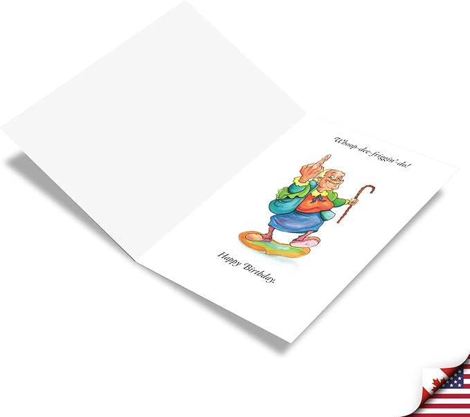 NobleWorks 50th Birthday Paper Card with 5 x 7 Inch Envelope (1 Card) Bday Lady Flipping Bird Birthday Cartoon 4517