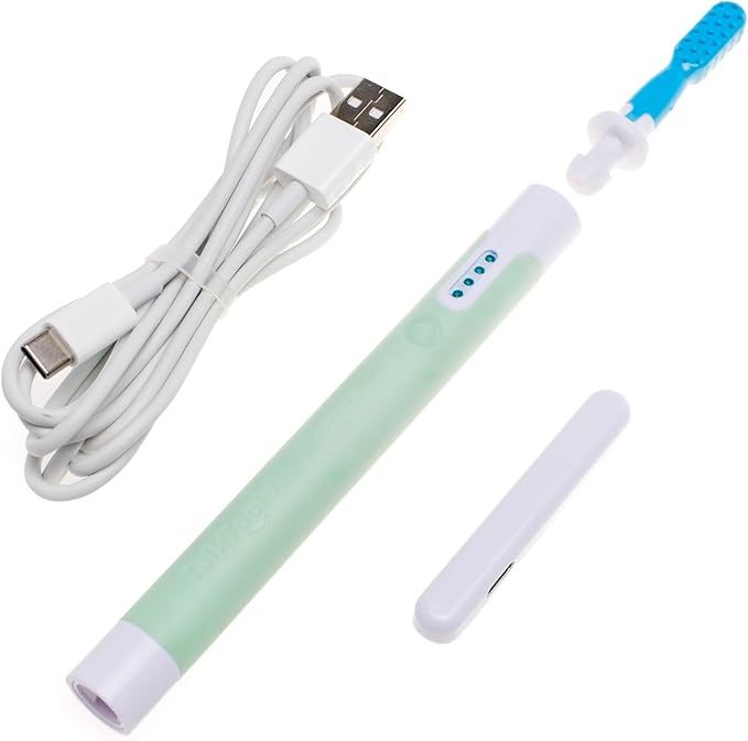 TalkTools Sensi Rechargeable Kit & 10 Jaw Tips - Sensory Therapy Tool for Speech and Feeding, Autism Sensory Products, ADHD Tools, Speech Therapy Gifts for Autism Children - Green