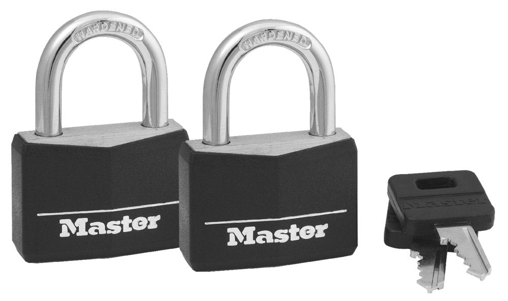 Master Lock Covered Padlocks with Key, Outdoor Locks, 2 Pack, 141T