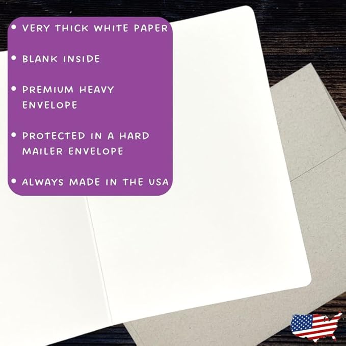 Funny Birthday Cards for Men & Women - Witty Best Friend Birthday Card for Coworker - 1 Premium 5x7 Inch Blank Inside Card for Him or Her, Ideal for Brother or Dad Birthday Card too - 1074