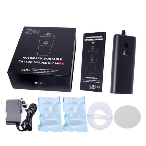 Tattoo Needle Cleaner Machine,Auto Sensor Flushing,Cleaning Tattoo Ink,With Magnetic Suction Function,Portable,to Clean Professional Cartridge Needle and Tip(Cordless Version) (BLACK)