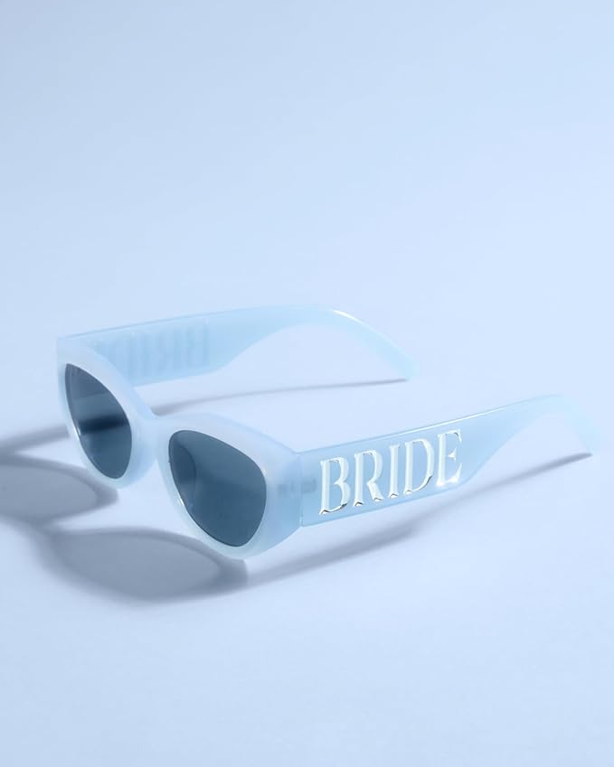 xo, Fetti Blue Bride Sunglasses | Bachelorette Party Sunnies, Engagement Decorations, Bridal Shower Accessory, Bach Supplies, Bridesmaid Favors, Bride To Be Gift