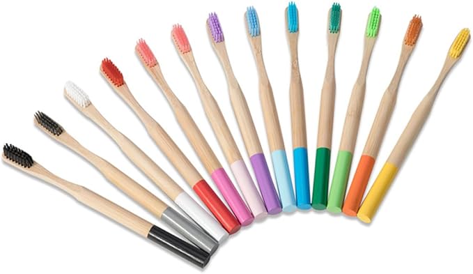 Biodegradable Toothbrush Set Soft Bristles for Adults Ergonomic Anti-Slip Handle for Travel and Home Use
