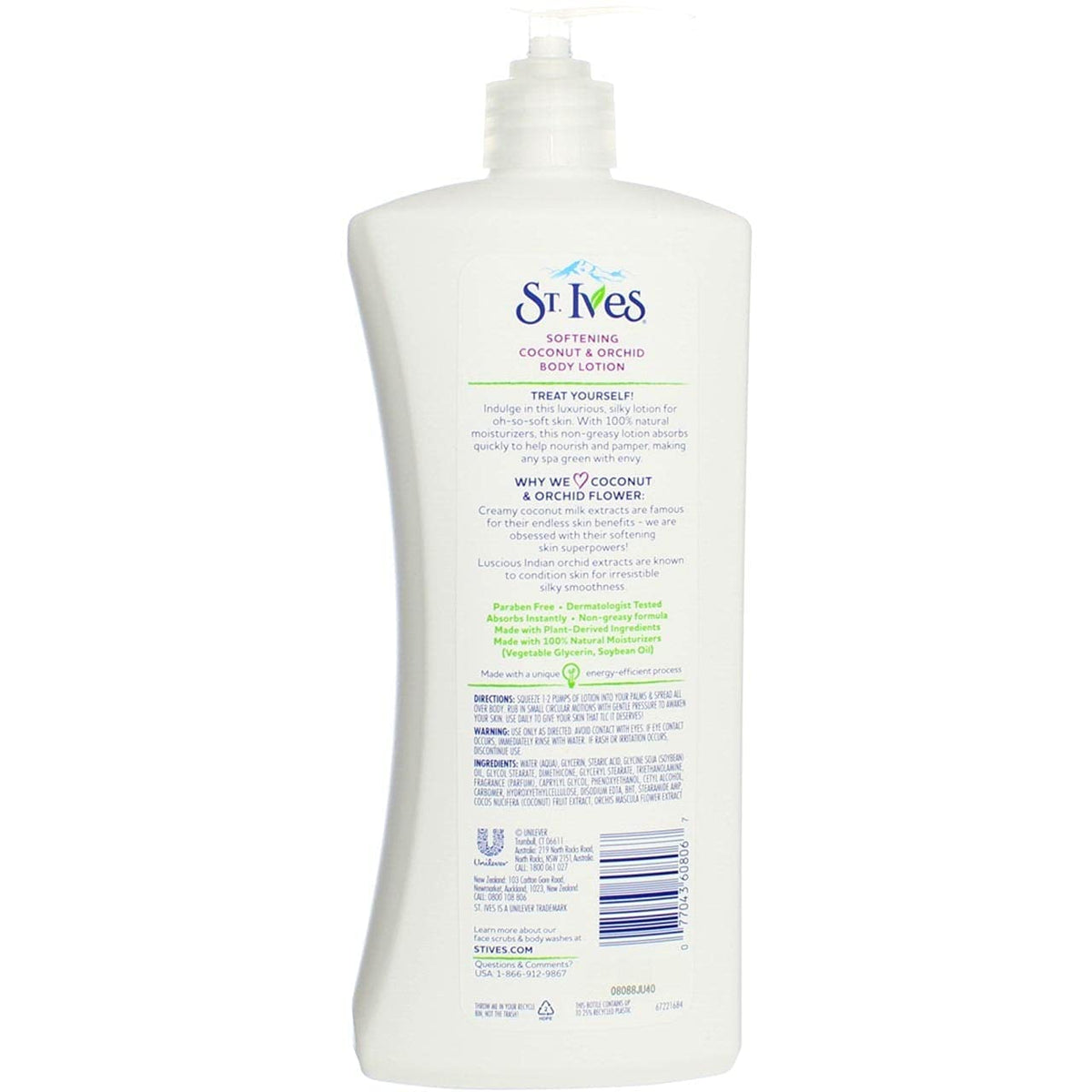 St. Ives Softening Body Lotion Coconut & Orchid Extract 21 oz (Pack of 3)