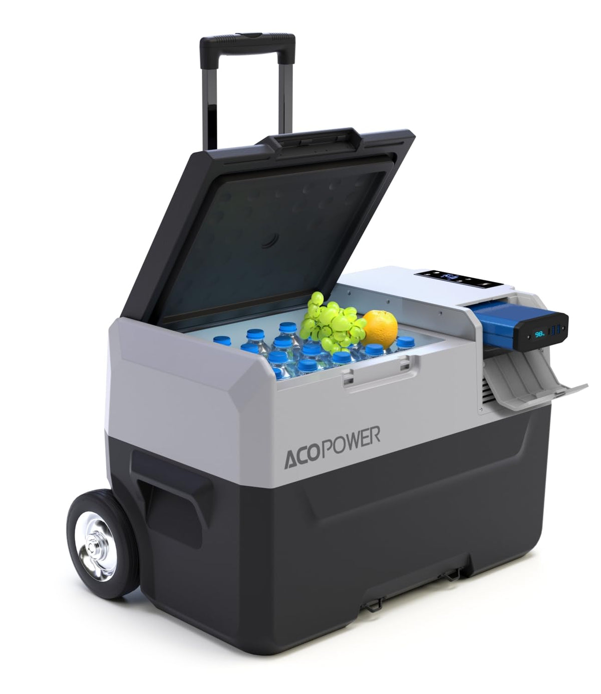 ACOPOWER&LiONCooler Pro PX30 Car Refridgerator, 32Qt Portable Freezer Cooler with APP Control and 6 off-road wheels, Battery S