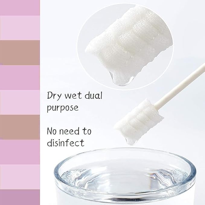 Baby Tongue Cleaner Newborn Toothbrush - Disposable Gauze Gum Cleaner Oral Cleaning Stick Dental Care for 0-36 Month（50PCS）