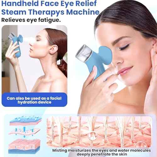 Eye Mist Steam Sprayer for Relief Dry Eyes, Eye Treatment, Portable Heated Eye Masks, Mini Eye Moisturizing Cleaning Soothing Steamer, Blue