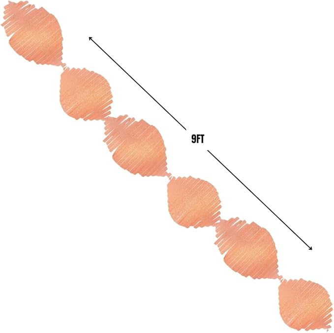 Elegant Coral Tissue Fringe Garland - 9 ft. (1 Pc.) - Premium Paper, Stunning & Versatile Decor - Ideal for Any Events