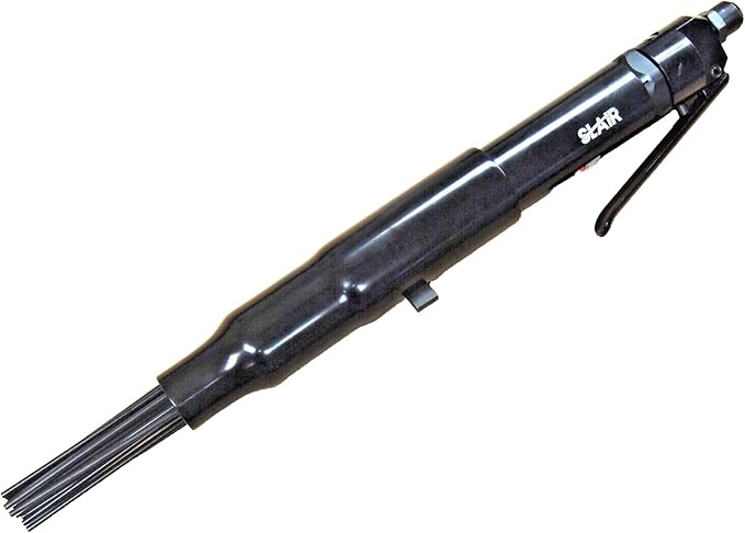 SLAIR 18" Pneumatic Needle Scaler - 5000 BPM with 19 Heat-Treated Needles, Removes Paint, Rust & Welding Slag - Adjustable Bayonet Lock, 1/4" NPT Air Inlet (Includes Oil Can & Connector, Model XX558)