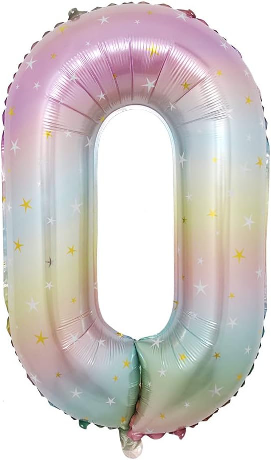 40 inch Rainbow Star Gradient Colorful Big Size Number Foil Helium Balloons Birthday Party Celebration Decoration Large globos (40 inch Rainbow Star 0)
