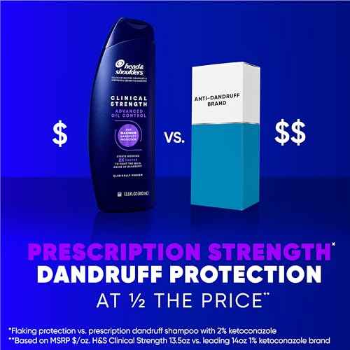 Head & Shoulders Clinical Dandruff Shampoo Twin Pack, Prescription Strength, Oil & Flake Control, Seborrheic Dermatitis Relief, Citrus, 13.5 Fl Oz Each (Set of 2)