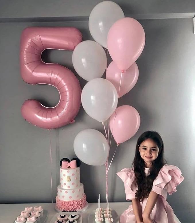 Pearlescent Pink Number 3 Balloon 40 Inch, 3 Balloon Number, 3rd Birthday Decorations, Pearlescent Pink Party Supplies for Boys Girls