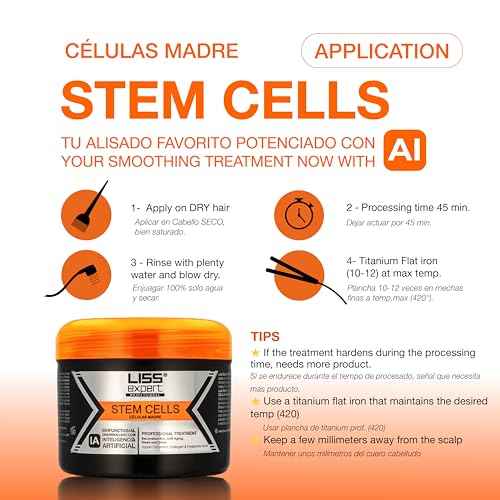 Liss Expert Stem Cells Smoothing Treatment ? Organic Keratin , Argan Oil, Hyaluronic Acid ? for Frizz-Free Repair & Shine ? Professional Straightening - ONE Shoulder length application