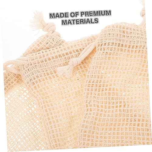 8pcs Cotton Soap Storage Bags Drawstring Foaming Pouches for Bathing Exfoliating Mesh Soap Holders Convenient Shower Accessory for and Easy Drying