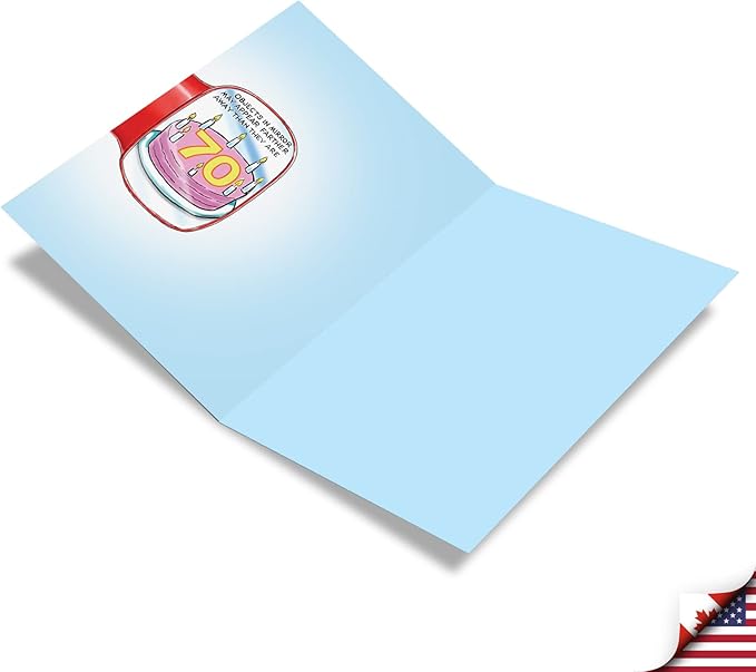 NobleWorks - 70th Milestones Birthday Blank Greeting Card with 5 x 7 Inch Envelope (1 Card) - Objects in Mirror 70 4849K