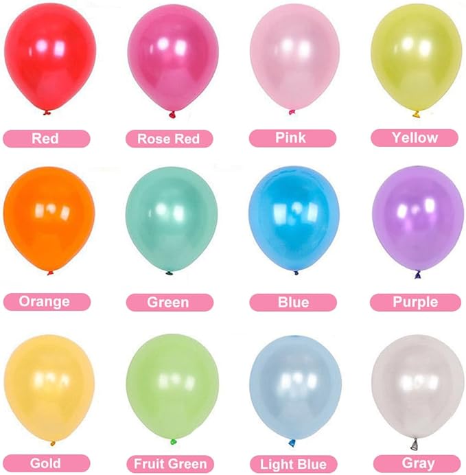 600 Pcs Balloons Assorted Color, Rainbow Birthday Balloons Bulk Pack of Strong Latex Balloon for Birthday Wedding Anniversary Party Decorations