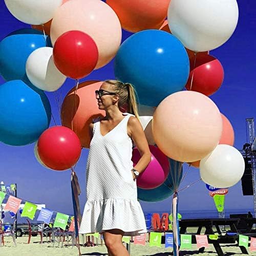 AZOWA 24 Inch Black and Red Balloons 10 Large Party Balloons for Wedding Birthday Baby Shower Decoration (Black and Red, 10 Pcs)