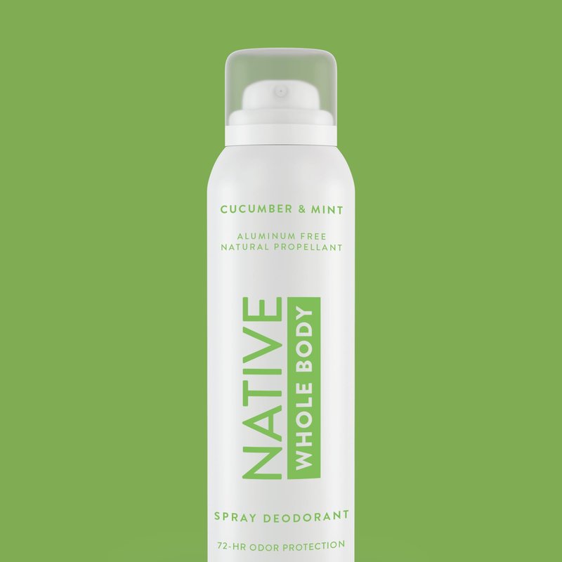 Native Whole Body Deodorant Spray, Cucumber & Mint Scent, 72 Hour Odor Control for Pits, Privates & More, Aluminum Free, Quick-Drying Deodorant for Men & Women, 3.5 oz