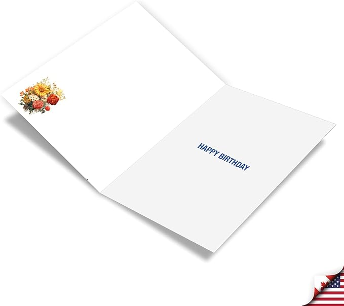 NobleWorks 101th Birthday Milestone Greeting Card with 5 x 7 Inch Envelope (1 Card) Flowers For Milestones - 101 C10581MBG