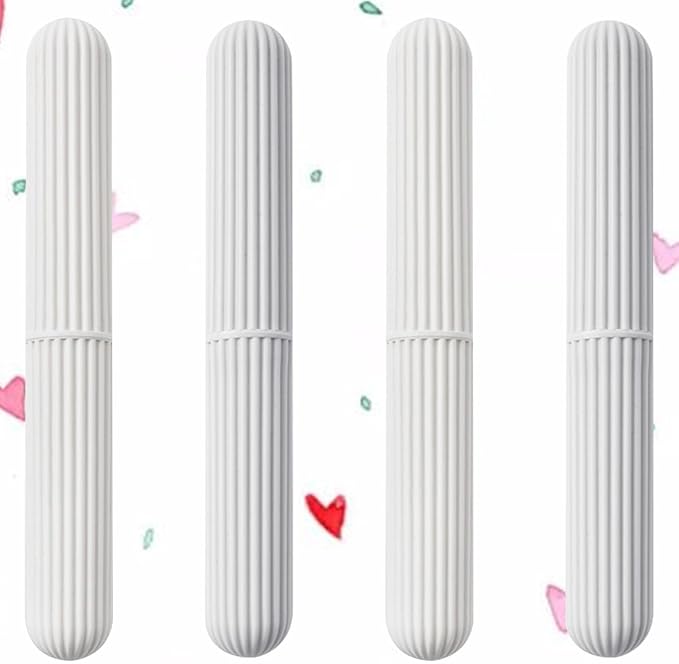 Portable Toothbrush Storage Case 4Pcs Set Plastic Toothbrush Holder Dustproof for Business Trips and Outdoor Use Random Color Random Color