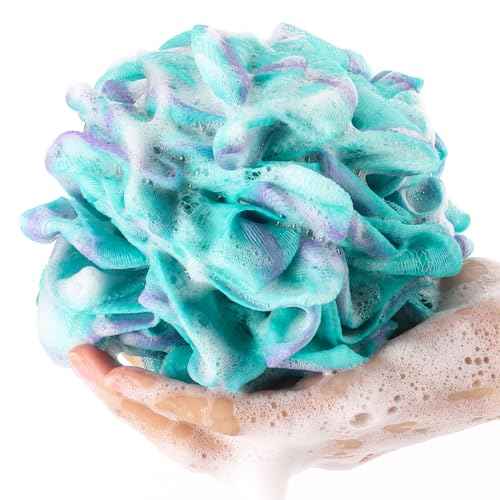 BTYMS 4 Pieces Shower Loofahs Bath Sponges 60g Bath Scrunchies Mesh Pouf Exfoliating Loofa for Body Washing