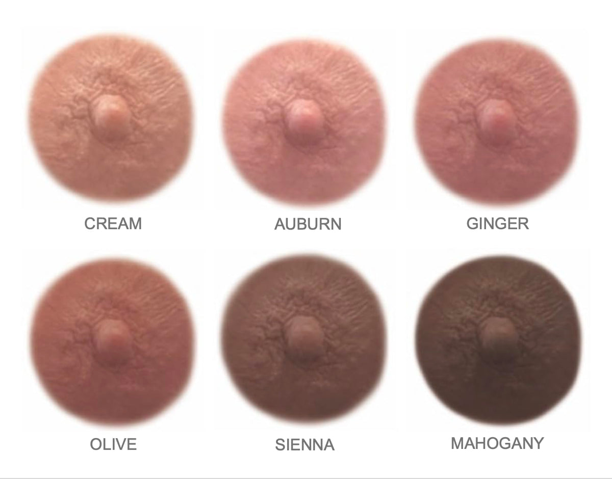 TataTattoos Temporary Realistic Nipple/Areola Tattoos – Non-Surgical for Mastectomy Recovery – for Post Breast Cancer Surgery (Cream, Medium (Pack of 4))