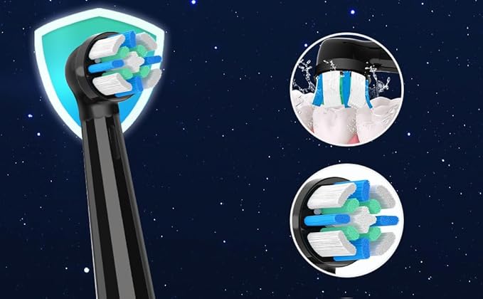 IO Replacement Heads Compatible with Oral b iO 2/3/4/5/6/7/8/9/10/Deep Clean Electric Toothbrush, Brush Heads Compatible with Oral b iO for Teeth Clean (6 Black)
