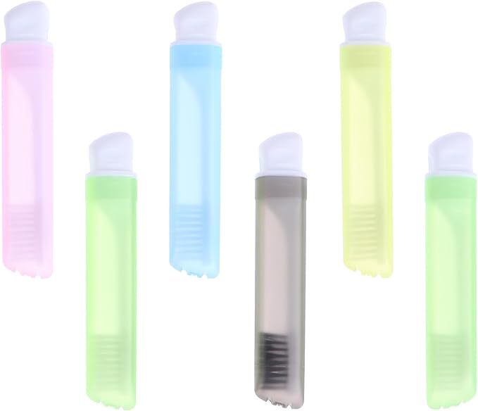 6Pcs Foldable Toothbrush Set with Soft Bristles, Portable Travel Toothbrush for Camping and Personal Oral Care, Compact Folding Handle for Adults Random Color Random Color