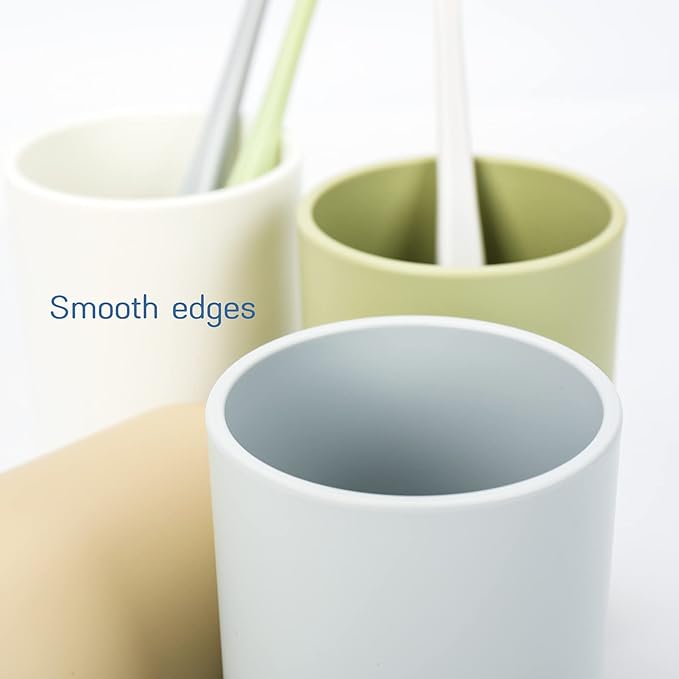 Toothbrush-Holder-Cup,Bathroom-Cup,Tooth-Brushing-Tumbler-Drinking-Teeth-Cup,Toothpaste-Countertop-Organizer,Rinse-Cup,Plastic 350ml (Green)