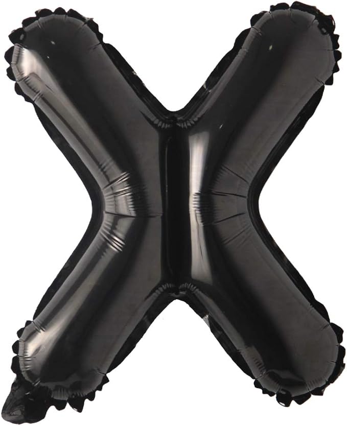 Black 28 inch Letter Balloons Alphabet Number Balloons Foil Mylar Party Wedding Bachelorette Birthday Bridal Baby Shower Graduation Anniversary Celebration Decoration (Can not Float) (28 inch Black X)