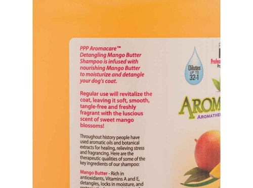PPP AromaCare Detangling Mango Shampoo for Dogs - Enjoy Nourishing Mango Butter That Softens and Detangles Dog Coat & Fur - 1 Gallon