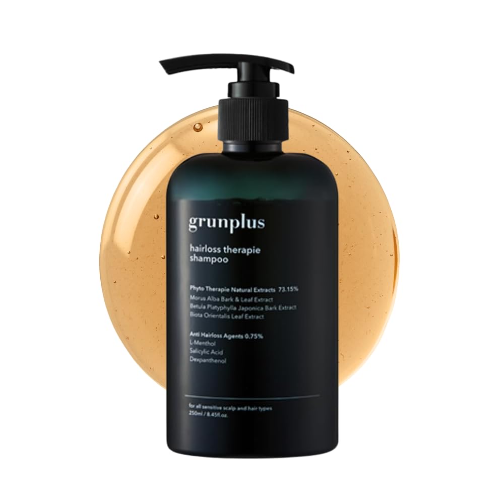 Grunplus Hair Growth Shampoo | 8.45 fl oz | For Thinning Hair | Herbal Essences | Scalp Nutrition | Removes Sebum | Relieves Itching