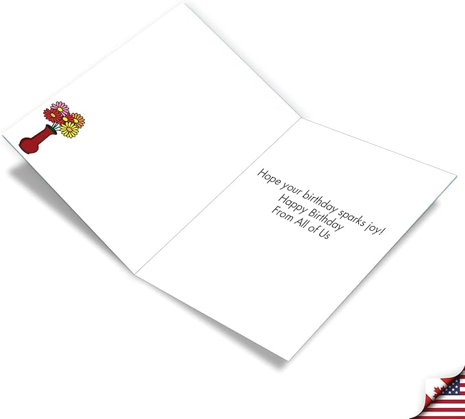 NobleWorks Extra Large Hilarious Birthday Greeting Card From Us 8.5 x 11 Inch with Envelope (1 Pack) Oversize Jumbo Bday Cat Spark Joy J7297BDG-US