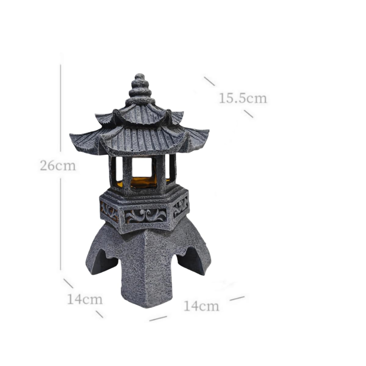 YLSMILE Solar Pagoda Lantern Garden Statue: Japanese Zen Lantern Garden Decor-LED Figurine Lamp Pagoda Statue Figurine for Home Table Outdoor Decor