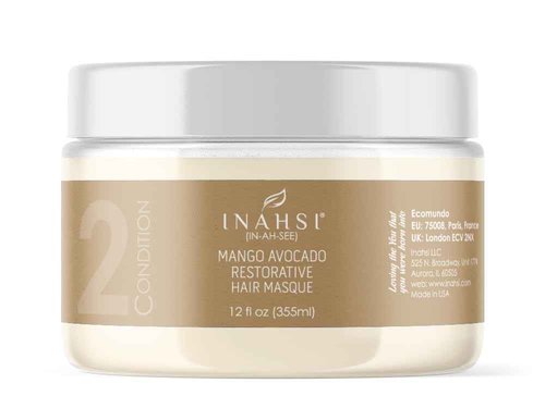 Inahsi Wash Day Collection | Gentle Cleansing Shampoo, Soothing Mint Conditioner & Mango Avocado Hair Mask | Moisturizing, Strengthening, Restoring | Curly Hair Care Bundle