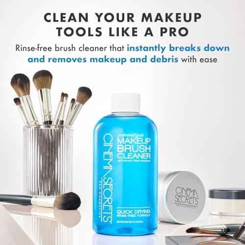 Cinema Secrets Original Blue Vanilla Makeup Brush Cleaner Spray - Professional Cleanser for Makeup Brushes - Quick-Drying, Rinse-Free Formula - Removes Stubborn Waterproof Make Up
