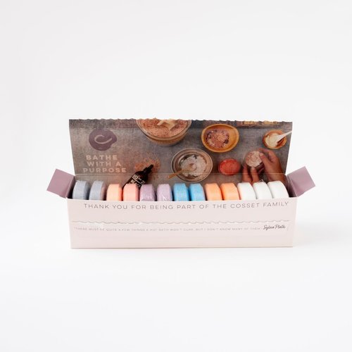 Cosset Bath Bomb - Shower Steamer Variety Pack Gift Box Bubble Bath Bombs for Women - Ideal for Relaxation and Self-Care - 13 pcs