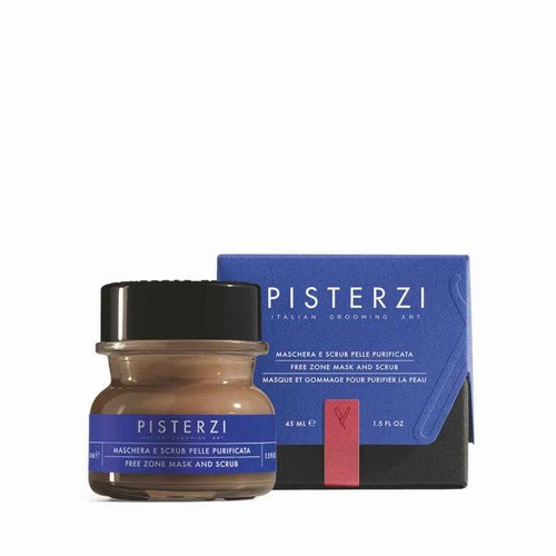 Pisterzi Italian Grooming Art Free Zone Mask and Scrub (Glass Vase 45 ml, 1.5 Fl Oz)