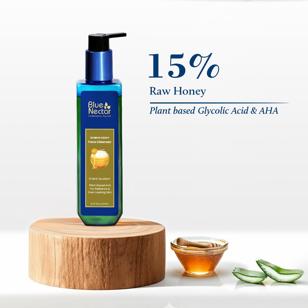 Blue Nectar Anti Aging Saffron Face Moisturiser for Women (1.7 Fl Oz) Paired with Honey Aloevera Detan face Cleanser(3.38 Fl Oz)