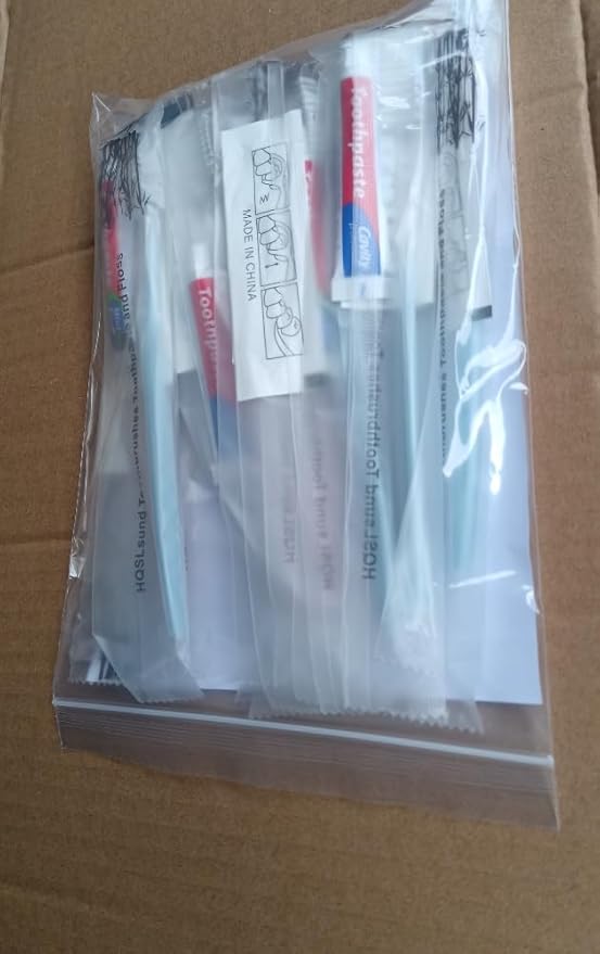 200 Pack Disposable Toothbrushes with Toothpaste Floss Individually Wrapped, 2 Color Toothbrush,10g Toothpaste,Floss Pick,Bulk Toothbrush Kit for Homeless,Airbnb,Hotel,Guest